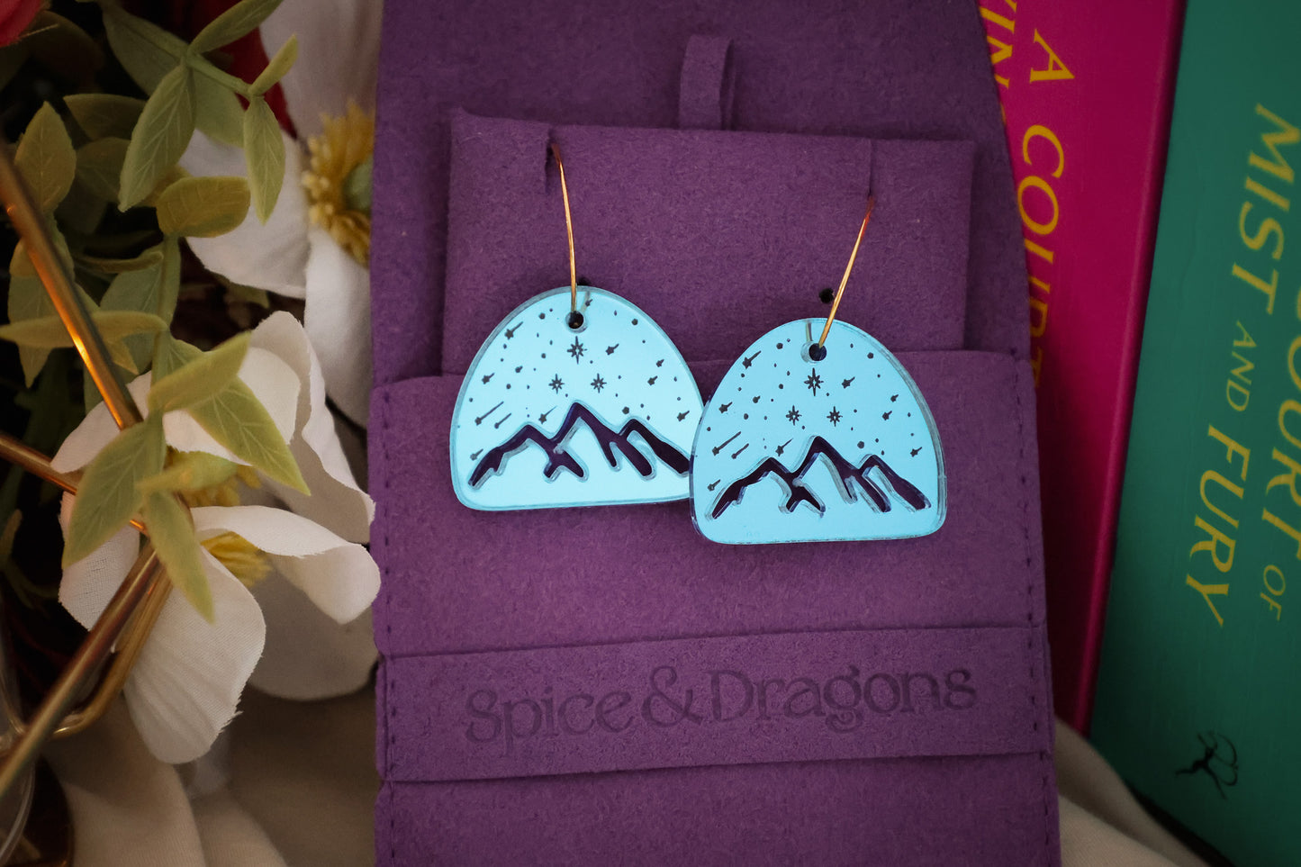 Raining Stars Earrings - Purple or Blue