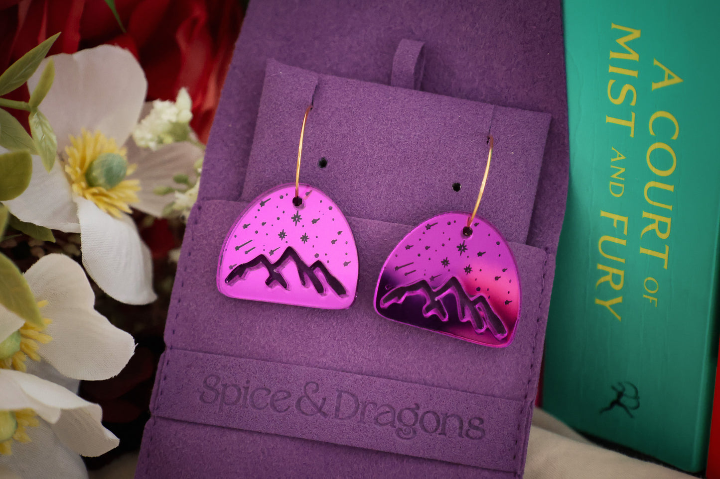 Raining Stars Earrings - Purple or Blue