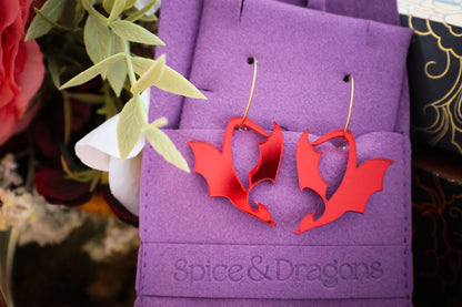 Dragon Hoop Earrings - Choose Your Colour