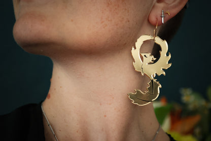 Golden Phoenix Earrings