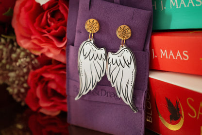 Angel Wings Dangle Earrings - Light or Dark