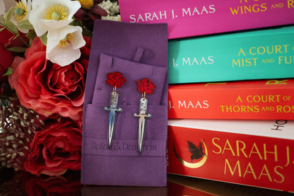 Enemies-to-Lovers Dagger & Rose Earrings