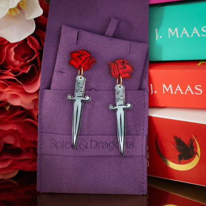 Enemies-to-Lovers Dagger & Rose Earrings