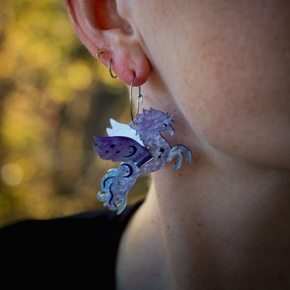 3D Pegasus Earrings - Handmade Fantasy Jewellery