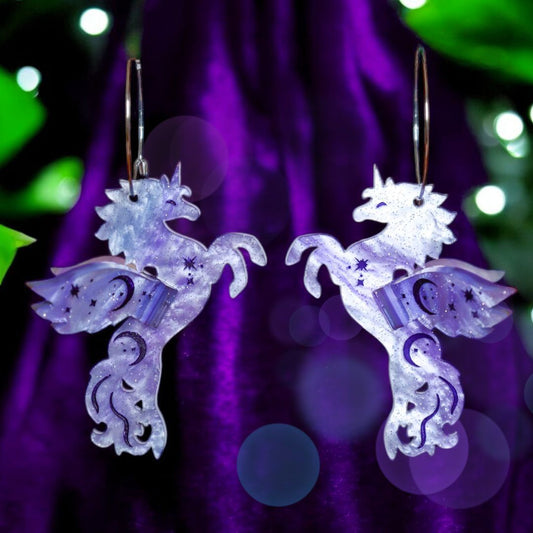 3D Pegasus Earrings - Handmade Fantasy Jewellery