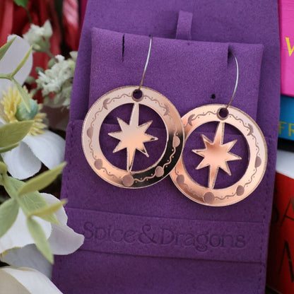 A Star Between Moons Earrings - Choose Your Colour